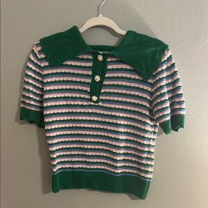Zara cropped short sleeve sweater